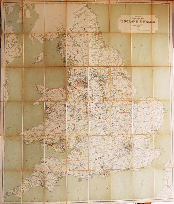 Official Railway Map of England & Wales Prepared and Published at the Railway Clearing House London 1917   