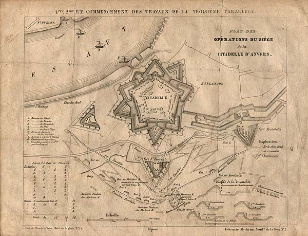 Plan des ope´rations du sie`ge de la Citadelle d'Anvers 