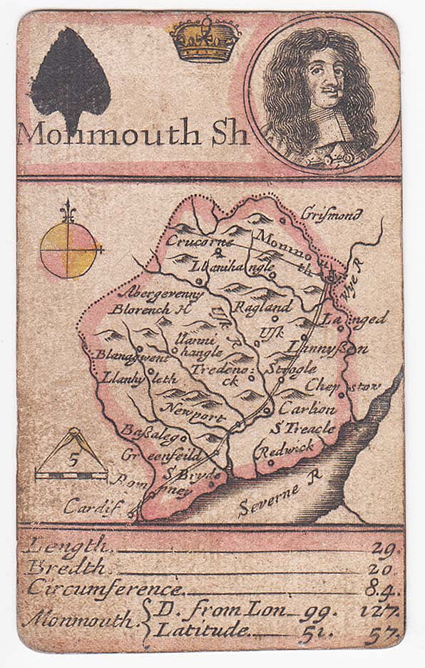 Playing Card Map - Robert Morden Monmouthshire