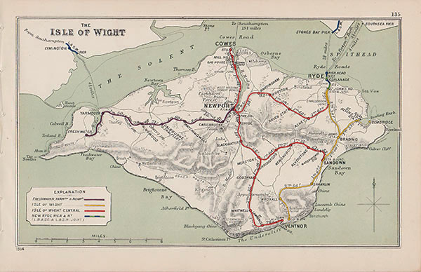 Pre Grouping railway junction around The Isle of Wight