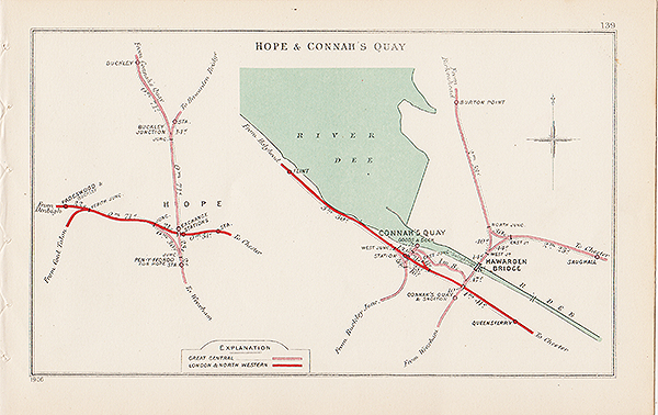 Pre Grouping railway junction around Hope & Connah's Quay