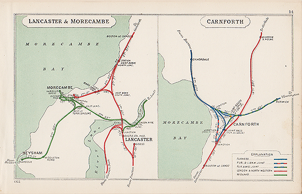 Pre Grouping railway junction around Lancaster & Morecome and Carnforth
