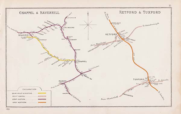 Pre Grouping railway junction around Chappel & Haverhill and Retford & Tuxford