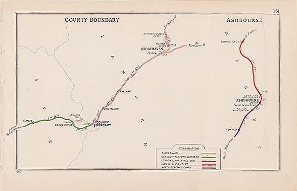Pre Grouping railway junction around County Boundary Ayr and Lanark and Ashborne