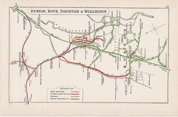 Pre Grouping railway junction around Burton Dove Eggington & Willington