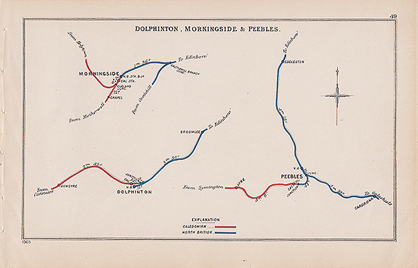 Pre Grouping railway junction around Dolphinton Morningside & Peebles