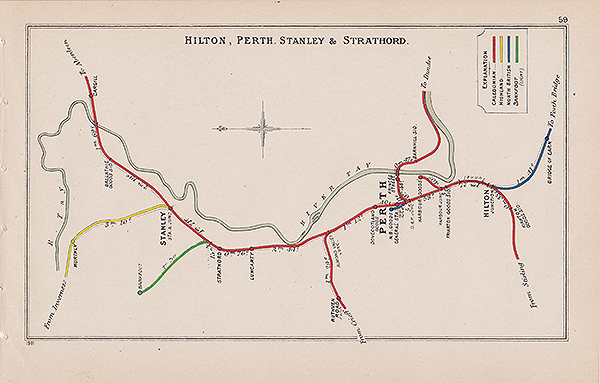 Pre Grouping railway junction around Hilton Perth Stanley & Strathord