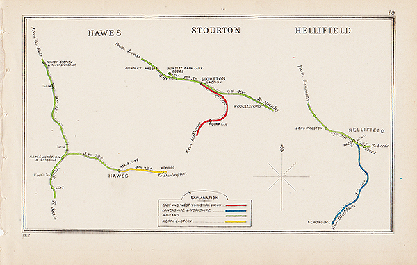 Pre Grouping railway junction around Hawes Stourton and Hellifield