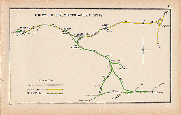 Pre Grouping railway junction around IlkleyBurley Milner Wood & Otley