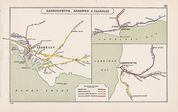 Pre Grouping railway junction around Aberystwyth Afonwen & Llanelly