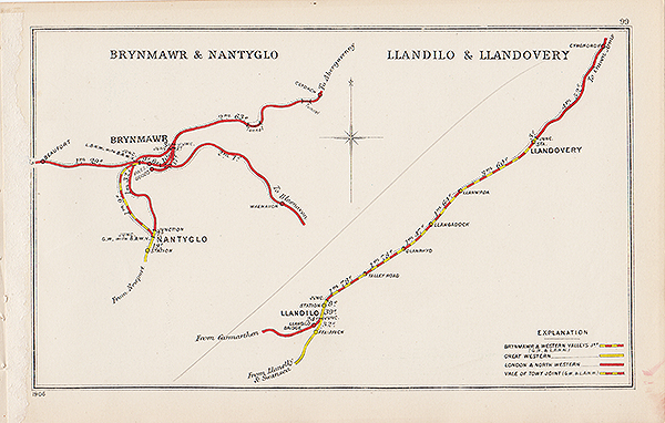 Pre Grouping railway junction around Brynmawr & Nantyglo and Llandilo & Llandovery