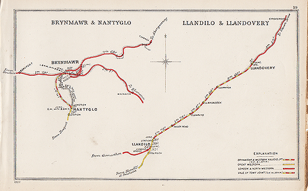 Pre Grouping railway junction around Brynmawr & Nantyglo and Llandilo & Llandovery