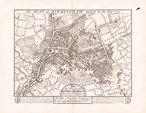 The Plan of Birmingham surveyed in the year 1731