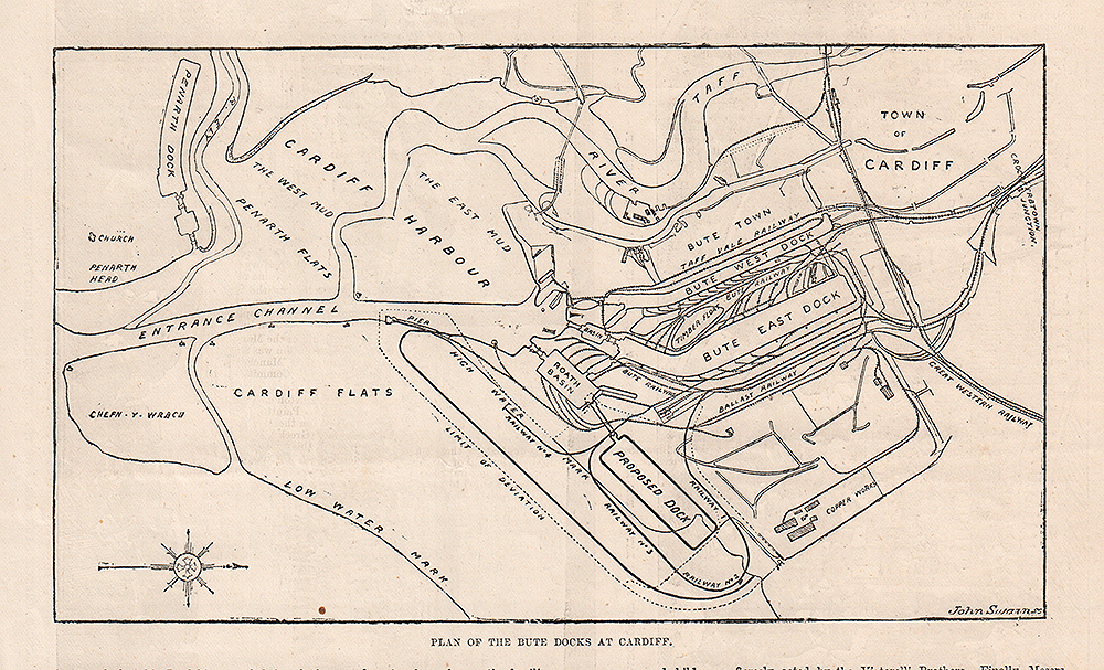 Plan of the Bute Docks at Cardiff.