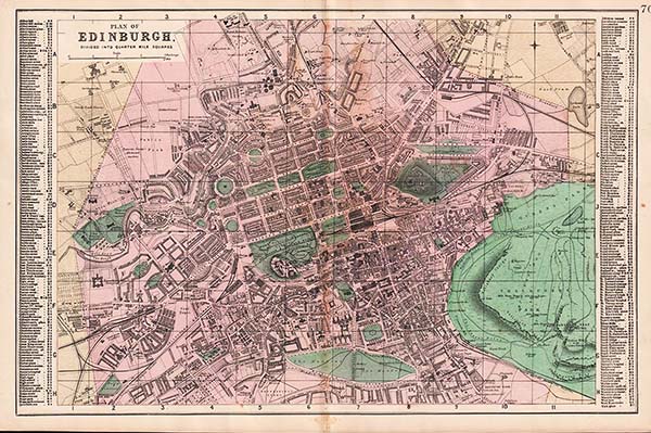 Plan of Edinburgh Divided into Quarter Mile Squares