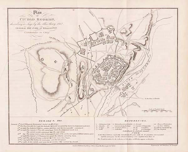 Plan of Ciudad Rodrigo describing its Siege by the Allied Army 1812  General the Earl of Wellington Commander in Chief