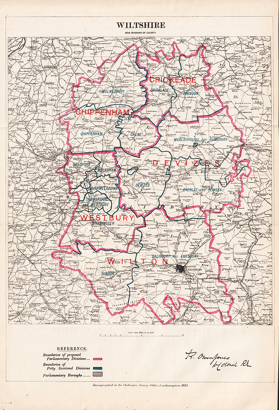 Wiltshire - New Divisions of County.