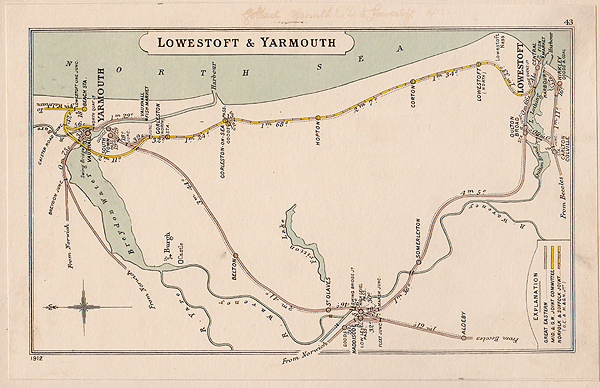 Railway Junctions in Lowestoft & Yarmouth pre grouping 