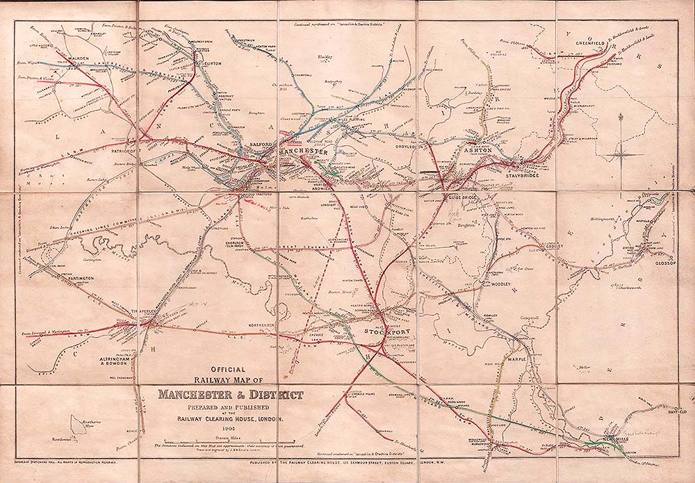 Official Railway Map of Manchester and District...