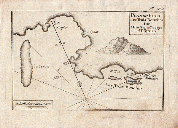 Plan du Port des Trois Bouches sur l'isle Saint George d'esquiro