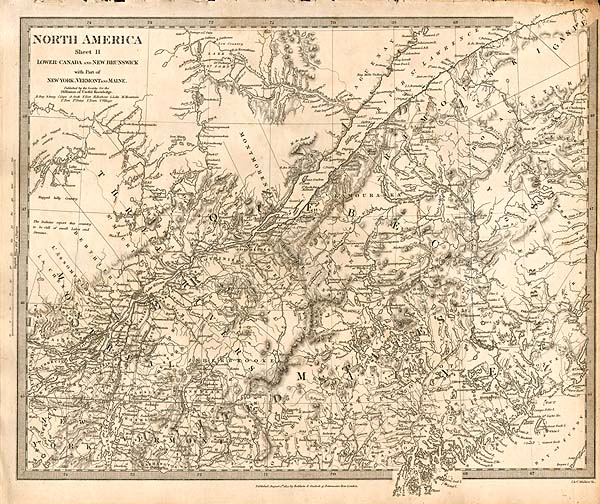 North America Sheet II Lower Canada and New Brunswick with part of New York Vermont and Maine 