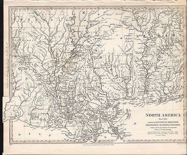 North America Sheet XIII Parts of Louisiana Arkansas Misissippi Alabama and Florida  -  SDUK