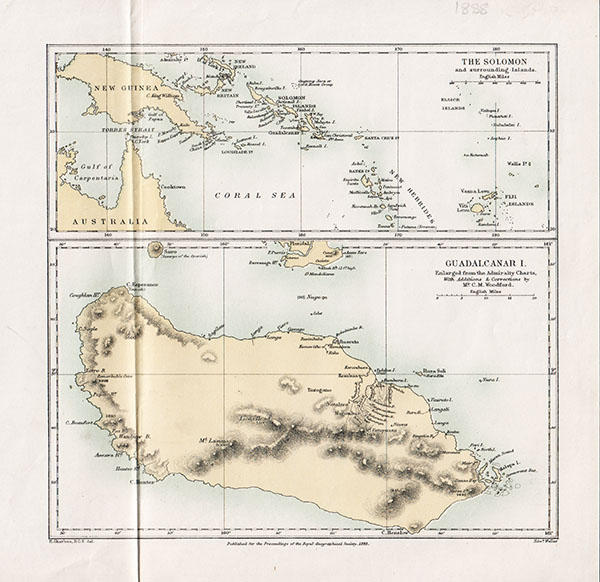 The Solomon and Surrounding Islands and Guadalcanar.