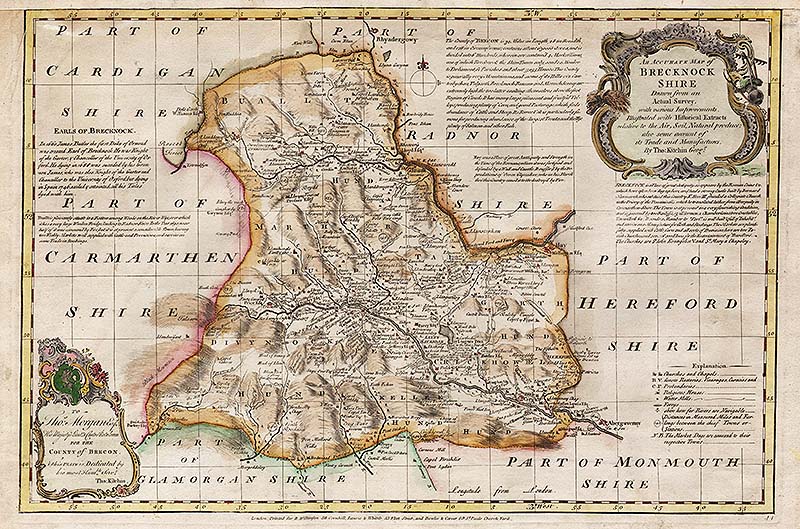 Thomas Kitchin  -  An Accurate Map of Brecknockshire 