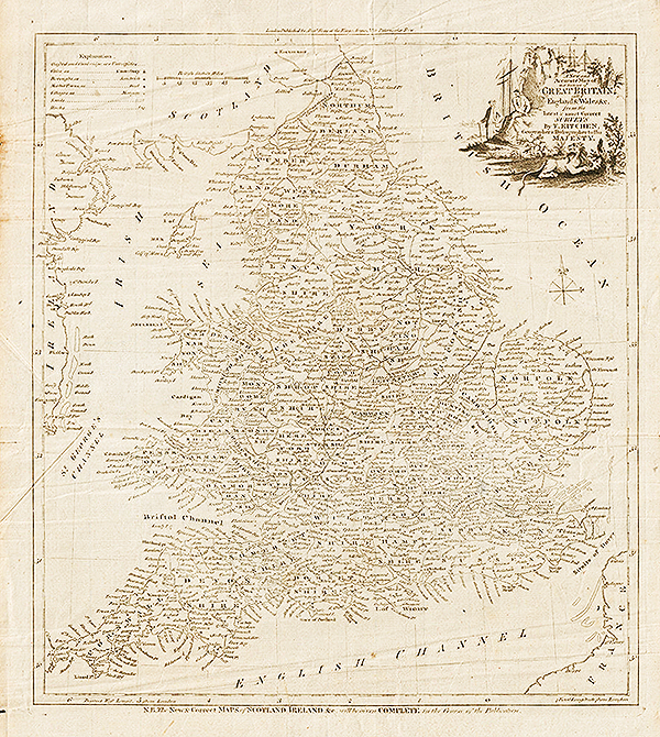 A New and Accurate map of that District of Great Britain called England & Wales from the latest and most correct surveys  -  Thomas Kitchin