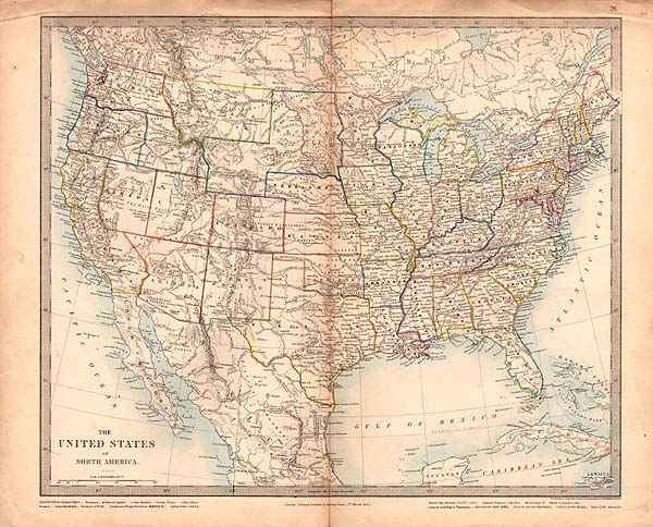The United States of North America  -  Edward Stanford