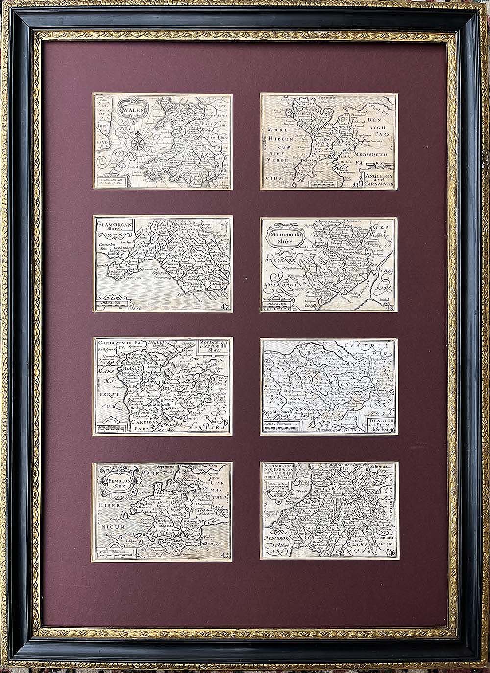 Set of 8 maps of Wales by Pieter Van den Keere.