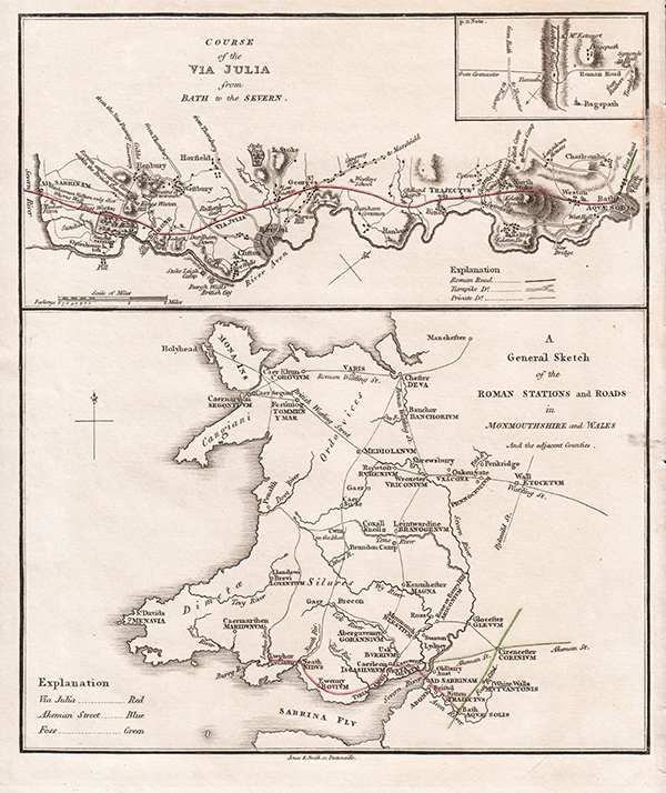 Course of the Via Julia from Bath to the Severn/A General Sketch of the Roman Stations and Roads in Monmouthshire and Wales and the adjacent Counties 