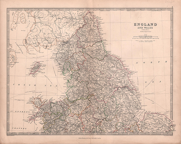 England and Wales Northern Sheet by Keith Johnston FRSE 