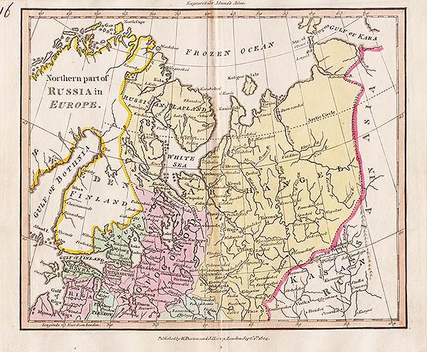 Northern Part of Russia in Europe  -  Adams's Atlas
