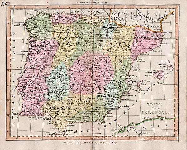Spain and Portugal  -  Adams's Atlas