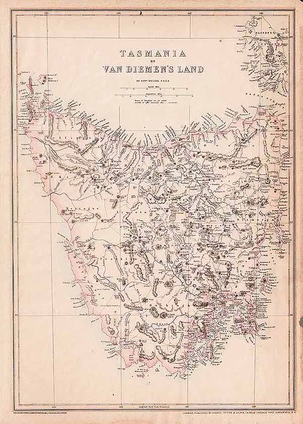 Tasmania or Van Dieman's Land - Edward Weller.  F.R.G.S.