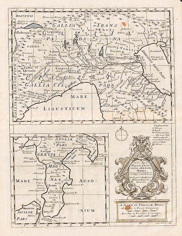 Edward Wells - A New Map of Gallia Cissalpina and Graecia Magna