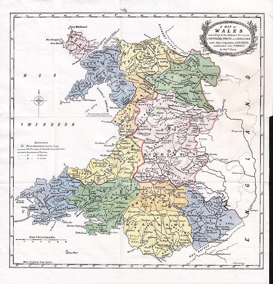 Williams Owen - A Map of Wales according to the Antient Divisions..... 