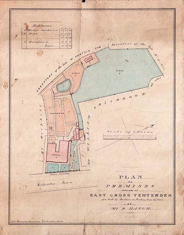 Plan of Premises situate at East Cross Tenterden...