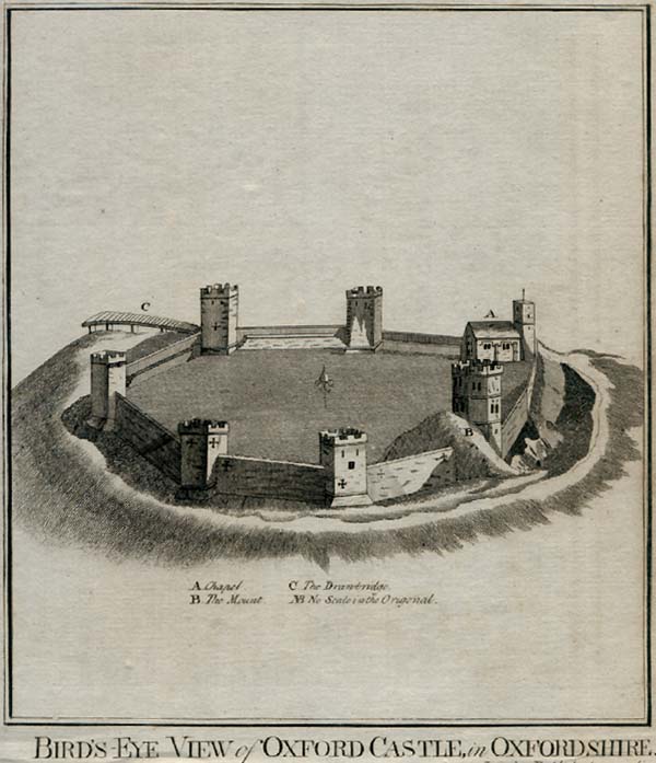Bird's-Eye view of Oxford Castle in Oxfordshire