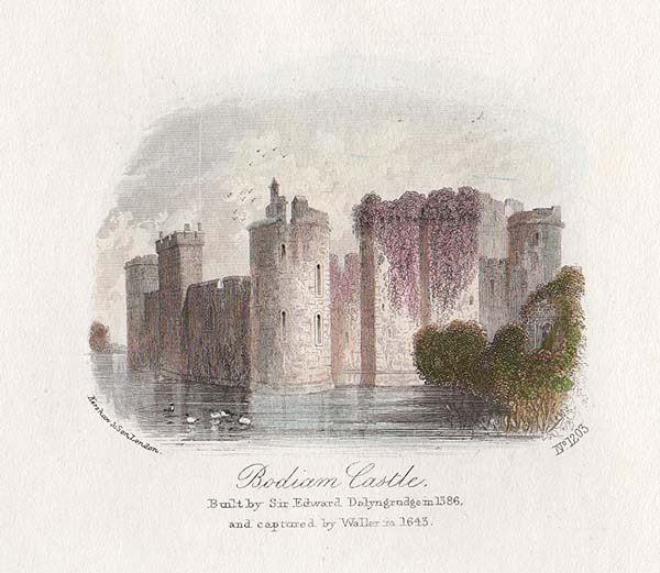 Bodiam Castle  Built by Sir Edward Dalyngrudge in 1386 and captured by Waller in 1643  