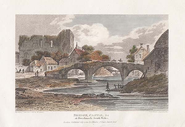 Bridge Castle &c at Brecknock South Wales 