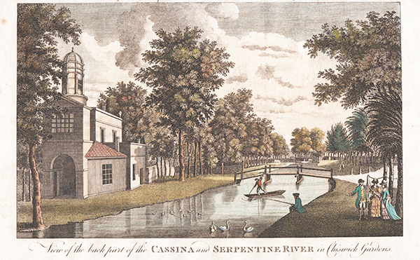 'View of the back part of the Cassina and Serpentine River in Chiswick Gardens'