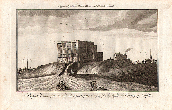 Perspective View of the Castle and part of the City of Norwich in the County of Suffolk
