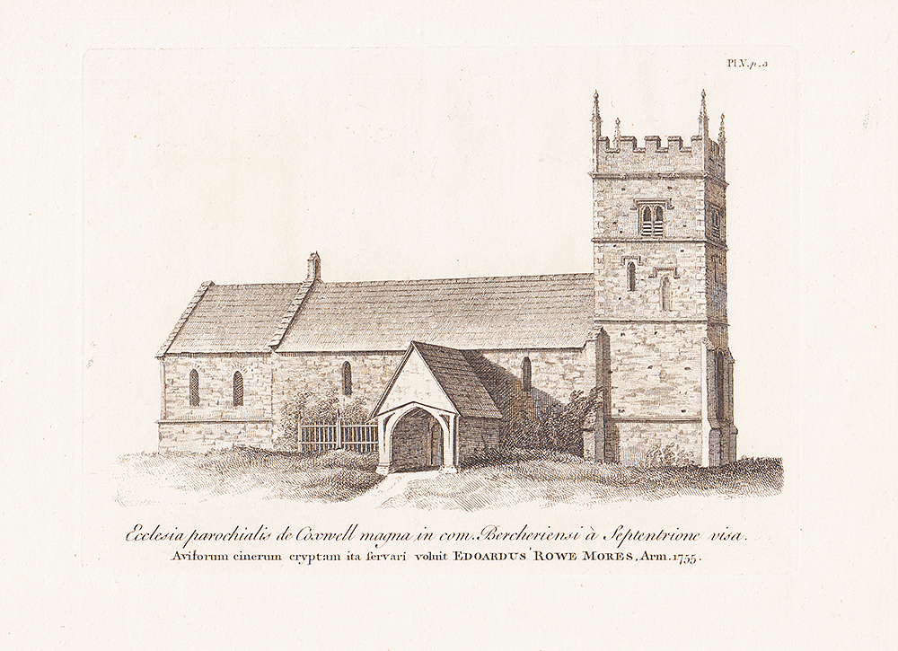 Ecclesia Parochialis de Coxwell-Magna in Com Bercheriensi a Septentrione visa  
