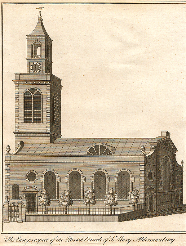 The East Prospect of the Parish Church of St Mary Aldermanbury
