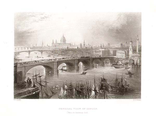 General View of London  From the Southwark Side