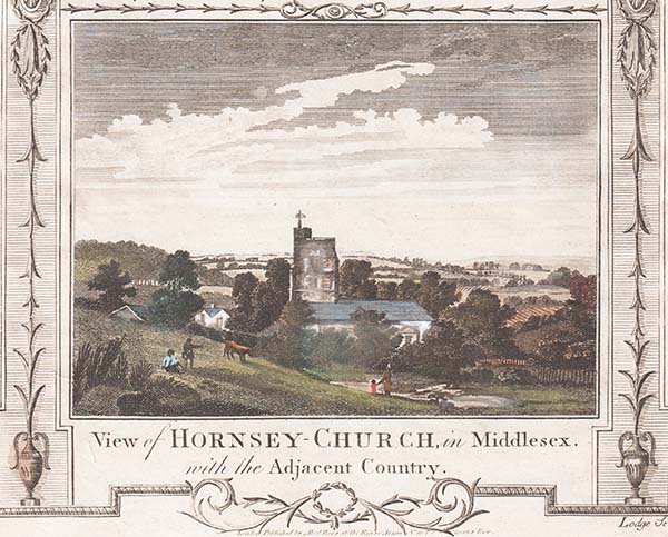 View of Hornsey Church  in Middlesex with the Adjacent Country