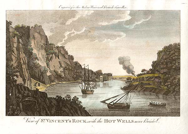 View of St Vincent's Rock with Hot Wells near Bristol
