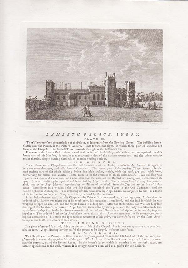 Lambeth Palace Surrey Plate III